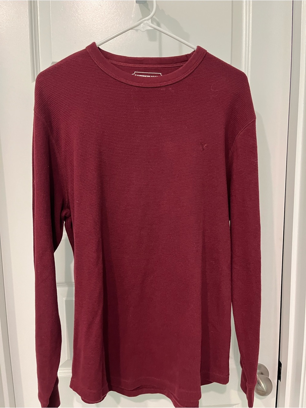 American Eagle Outfitters Men's Thermal Crewneck - Burgundy